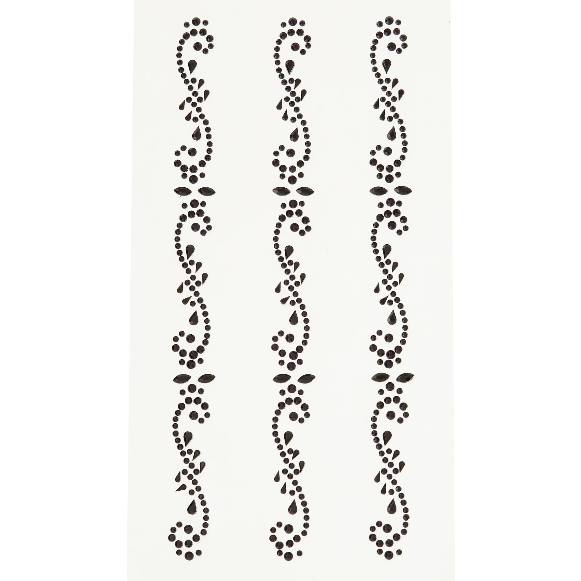 Recollections™ Adhesive Rhinestones, Black Flourish Borders